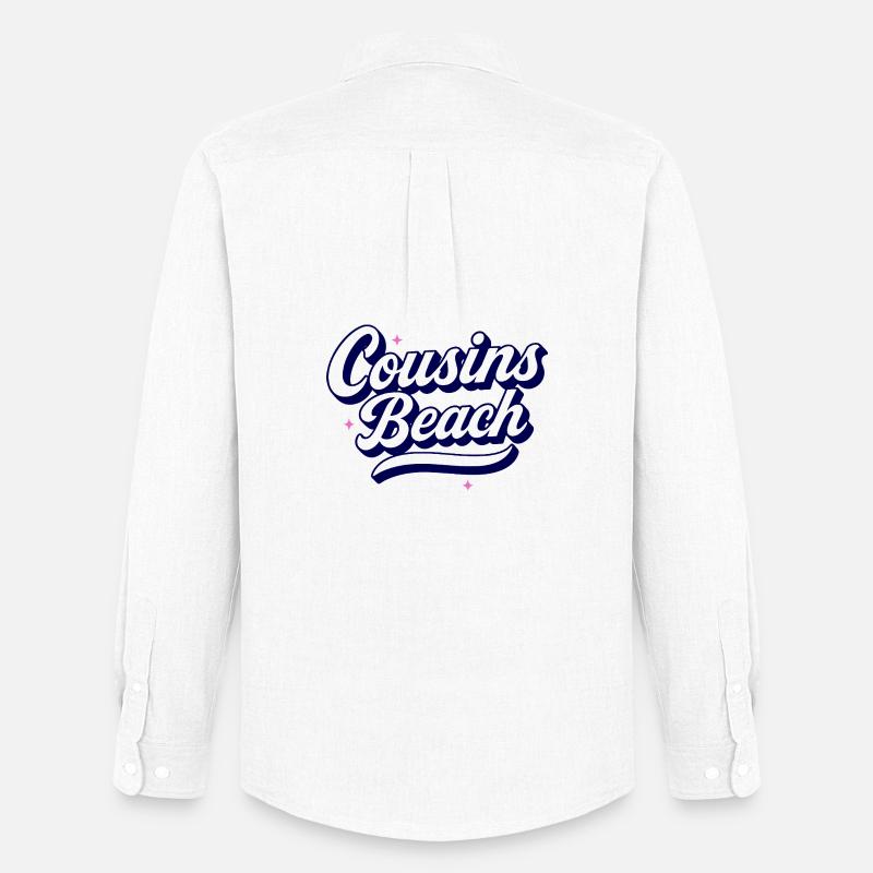Cousins Beach – Retro Script Design - Männer Oxford Hemd von Stanley/Stella - Weiß