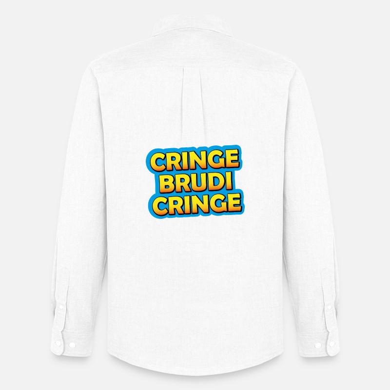 Cring Brudi Cring Neon Grafik - Männer Oxford Hemd von Stanley/Stella - Weiß