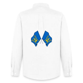 Drapeaux du Suffolk croisés - Chemise Oxford homme Stanley/Stella - blanc - Dos - AI Model Male 185 dark (185cm)