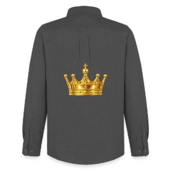Golden Crown Ornament - Men's Oxford Shirt by Stanley/Stella - anthracite - Back - AI Model Male 185 dark (185cm)