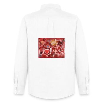 Connected-Alone-Severino-Canepa - Men's Oxford Shirt by Stanley/Stella - white - Back - AI Model Male 185 dark (185cm)