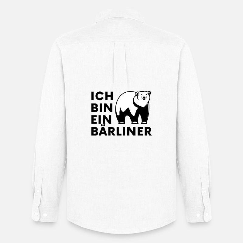 Polar Bären Silhouette Kontrast - Männer Oxford Hemd von Stanley/Stella - Weiß