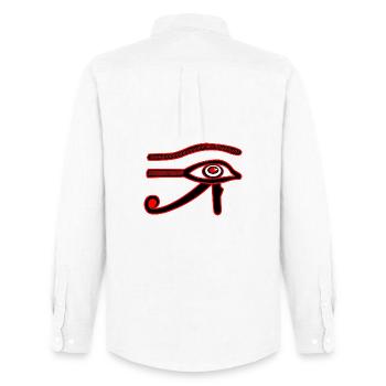 Oeil de râ oeil d’horus - Chemise Oxford homme Stanley/Stella - blanc - Dos - AI Model Male 185 dark (185cm)