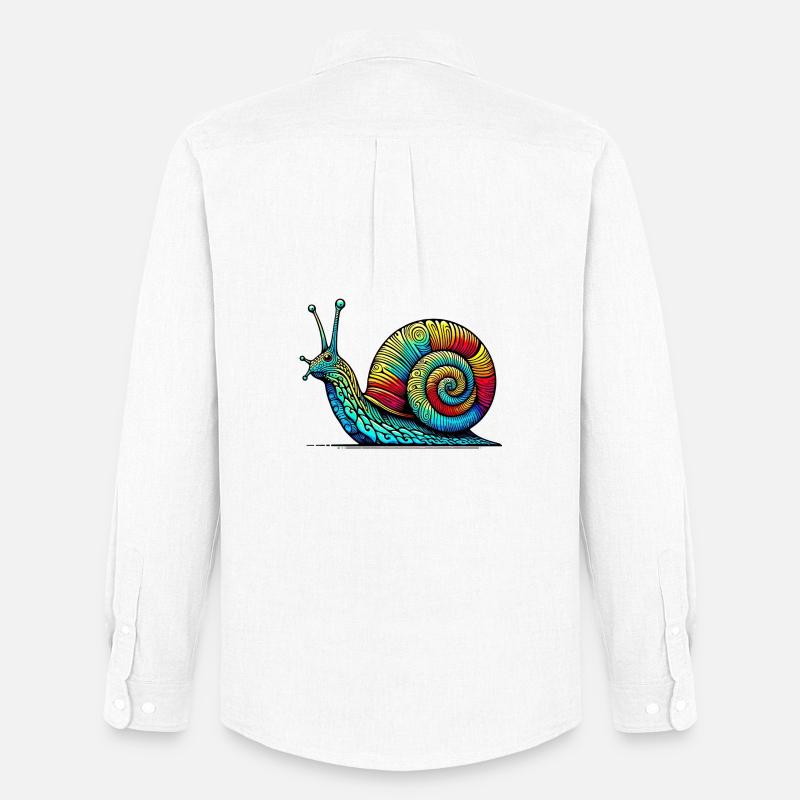 Schnecke - Männer Oxford Hemd von Stanley/Stella - Weiß