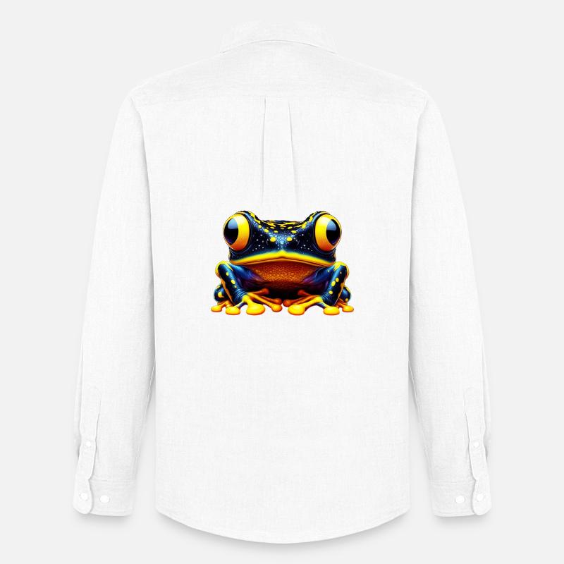 Frosch - Männer Oxford Hemd von Stanley/Stella - Weiß