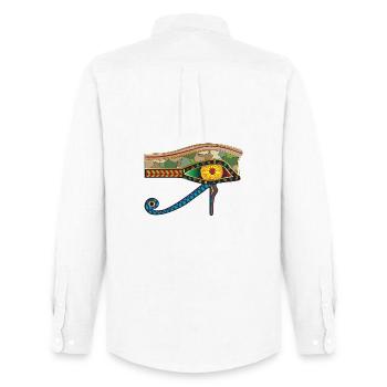 Eye of RA - Men's Oxford Shirt by Stanley/Stella - white - Back - AI Model Male 185 dark (185cm)