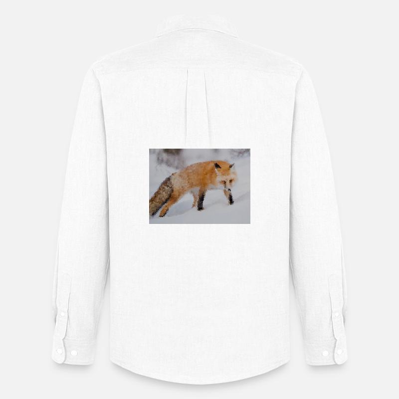 Fuchs im Schnee Aquarell - Männer Oxford Hemd von Stanley/Stella - Weiß