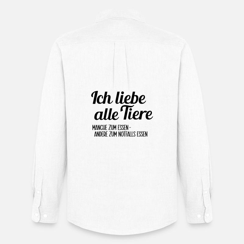 Ich liebe Tiere - Männer Oxford Hemd von Stanley/Stella - Weiß