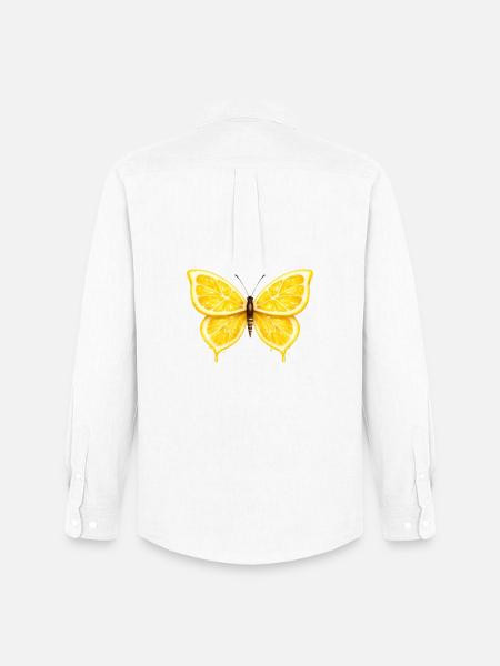 Lemon Wings – Glowing Fruit Butterfly - Men's Oxford Shirt by Stanley/Stella - white