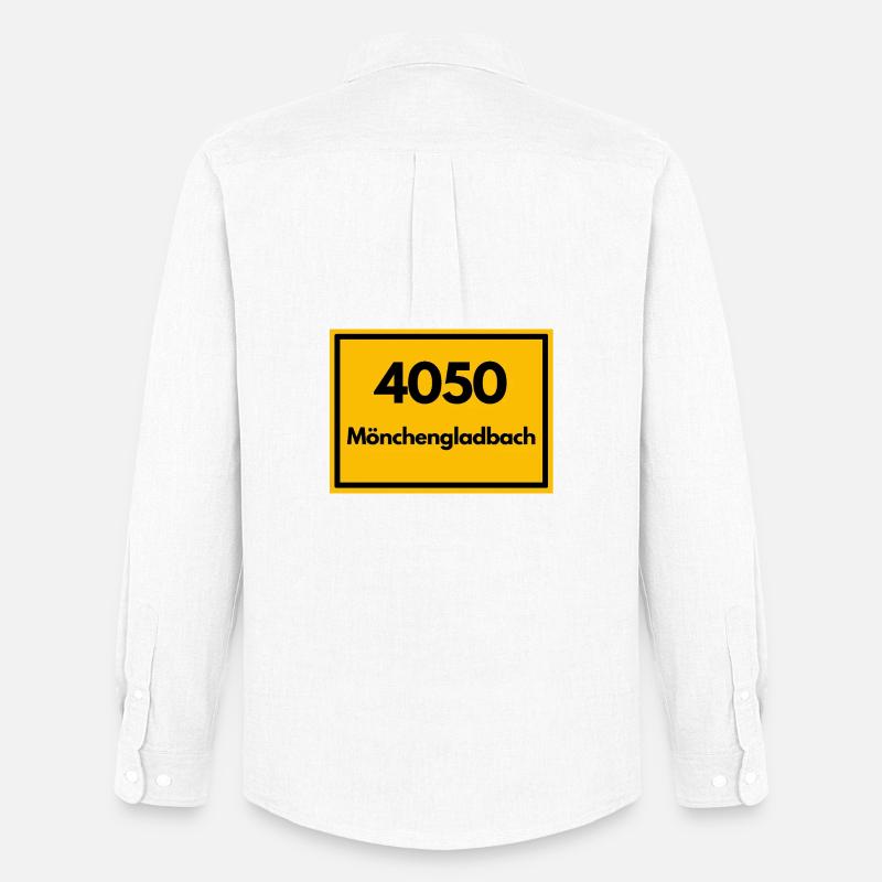OLD POSTCODE POSTCODE 4050 MÖNCHENGLADBACH FUSSBAL - Men's Oxford Shirt by Stanley/Stella - white