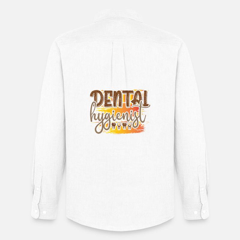 Leopard Hygienist Sunset Script - Männer Oxford Hemd von Stanley/Stella - Weiß