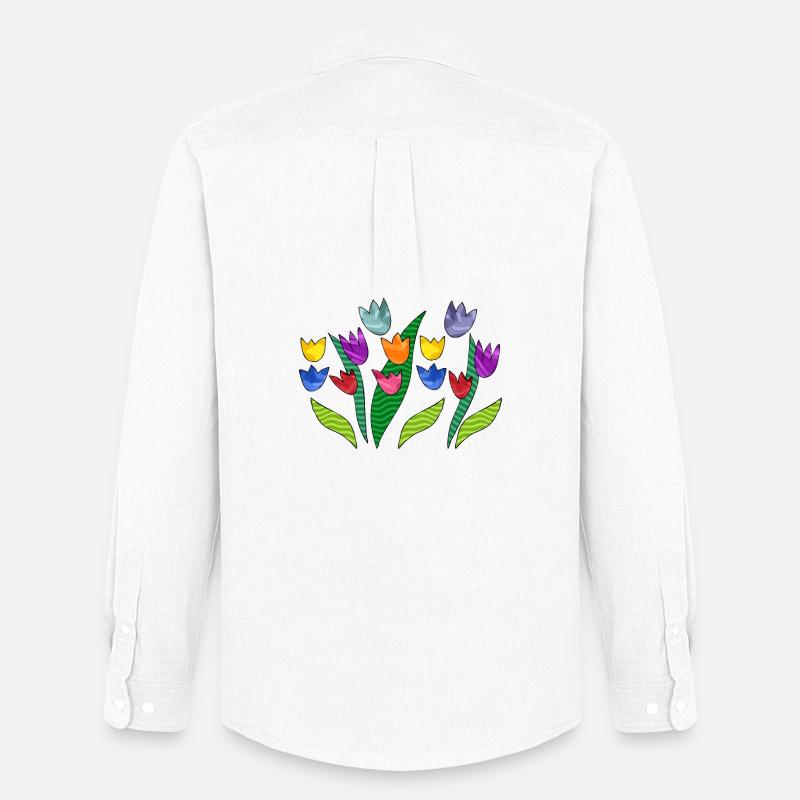 Blumen - Männer Oxford Hemd von Stanley/Stella - Weiß