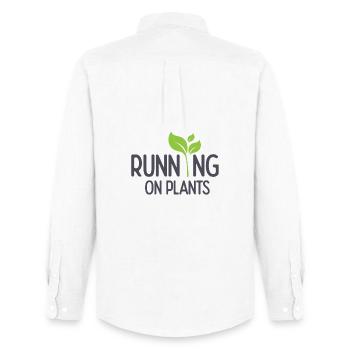 Running On Plants - Men's Oxford Shirt by Stanley/Stella - white - Back - AI Model Male 185 dark (185cm)