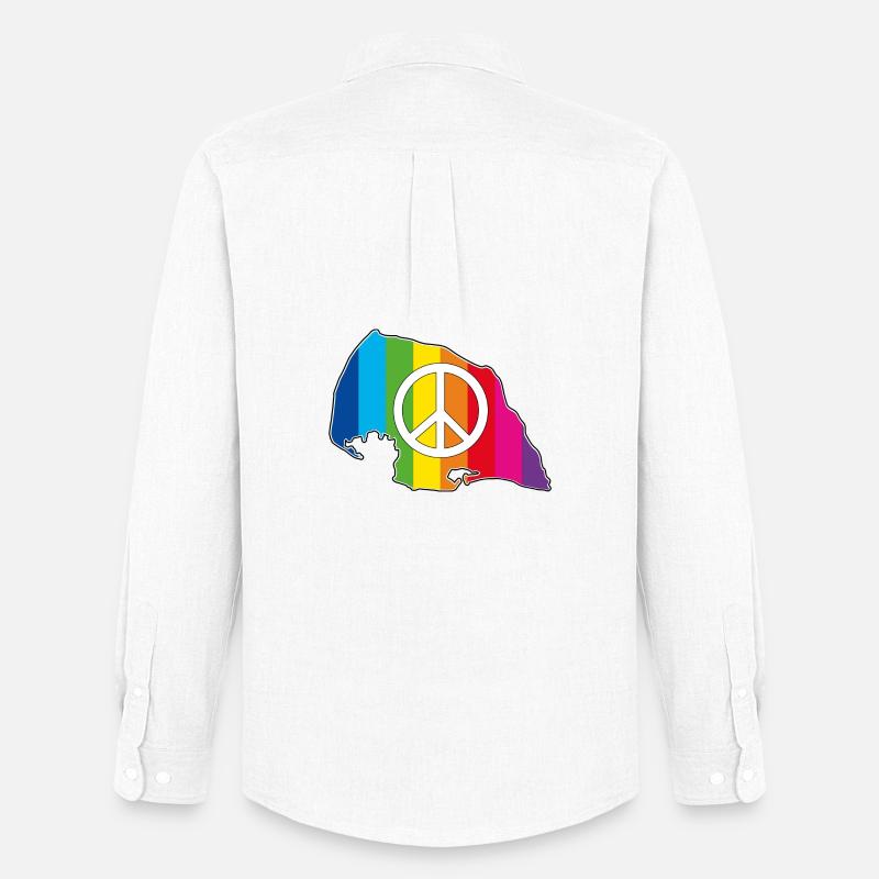 Insel Fehmarn Love Peace Rainbow - Männer Oxford Hemd von Stanley/Stella - Weiß