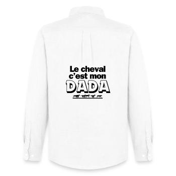 cheval, équitation, centre équestre - Chemise Oxford homme Stanley/Stella - blanc - Dos - AI Model Male 185 dark (185cm)