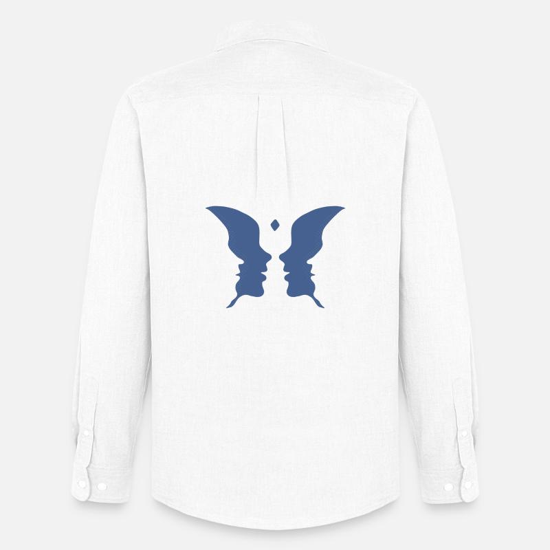 Küssende Gesichter oder ein Schmetterling - Männer Oxford Hemd von Stanley/Stella - Weiß