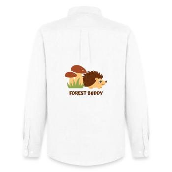 Forest Friend Hedgehog - Men's Oxford Shirt by Stanley/Stella - white - Back - AI Model Male 185 dark (185cm)