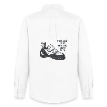 Beta Thought Sneaker Tee - Men's Oxford Shirt by Stanley/Stella - white - Back - AI Model Male 185 dark (185cm)