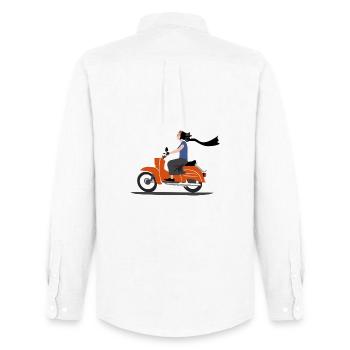 SERBSKA HOLCA MOPED - Men's Oxford Shirt by Stanley/Stella - white - Back - AI Model Male 185 dark (185cm)