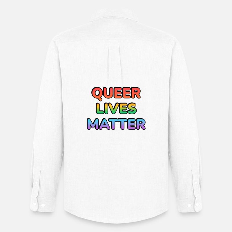 Queer Lives Matter Regenbogen - Männer Oxford Hemd von Stanley/Stella - Weiß