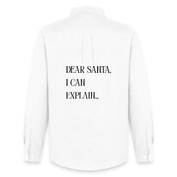 Titel Dear Santa I can explain – Lustiger Spruch - Männer Oxford Hemd von Stanley/Stella - Weiß - Hinten - AI Model Male 185 dark (185cm)