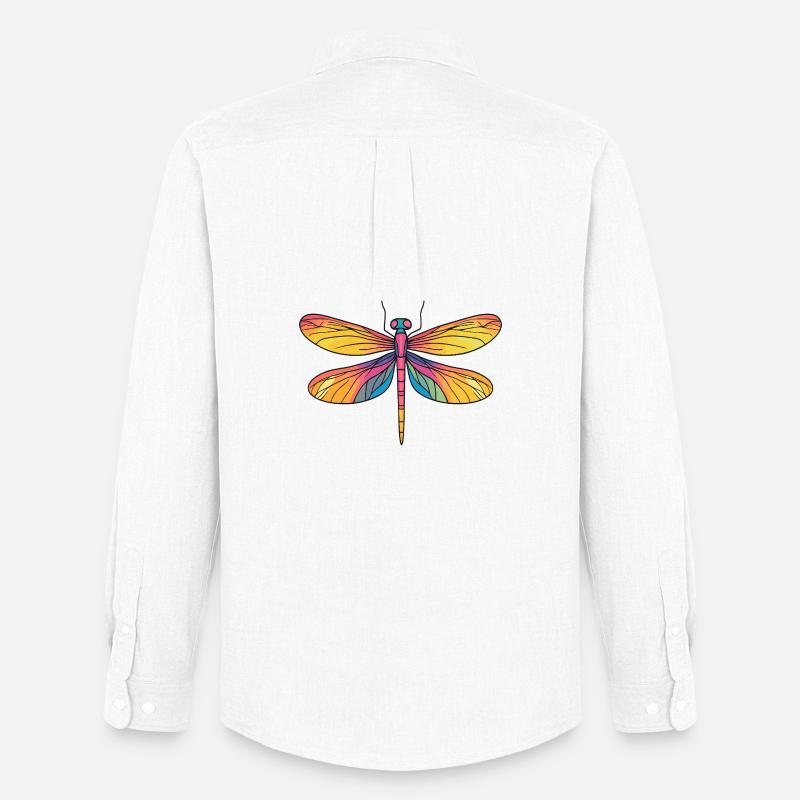 Regenbogen Libellenflügel - Männer Oxford Hemd von Stanley/Stella - Weiß