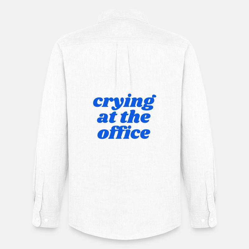 crying at the office - Männer Oxford Hemd von Stanley/Stella - Weiß