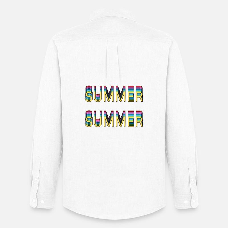 Sommer Regenbogen Schrift - Männer Oxford Hemd von Stanley/Stella - Weiß
