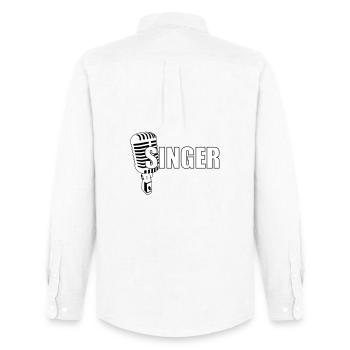 Singer - Music - Men's Oxford Shirt by Stanley/Stella - white - Back - AI Model Male 185 dark (185cm)
