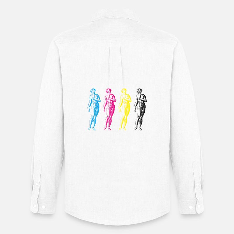 CMYK Statuen - Männer Oxford Hemd von Stanley/Stella - Weiß