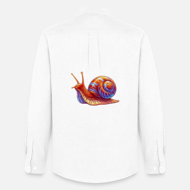 Schnecke - Männer Oxford Hemd von Stanley/Stella - Weiß