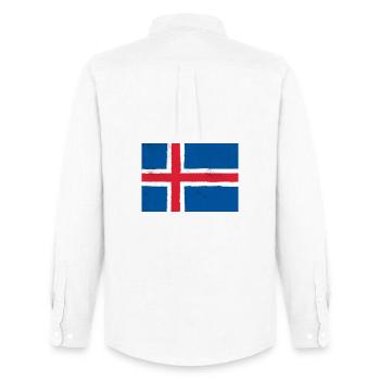 Drapeau de l’Islande - Chemise Oxford homme Stanley/Stella - blanc - Dos - AI Model Male 185 dark (185cm)