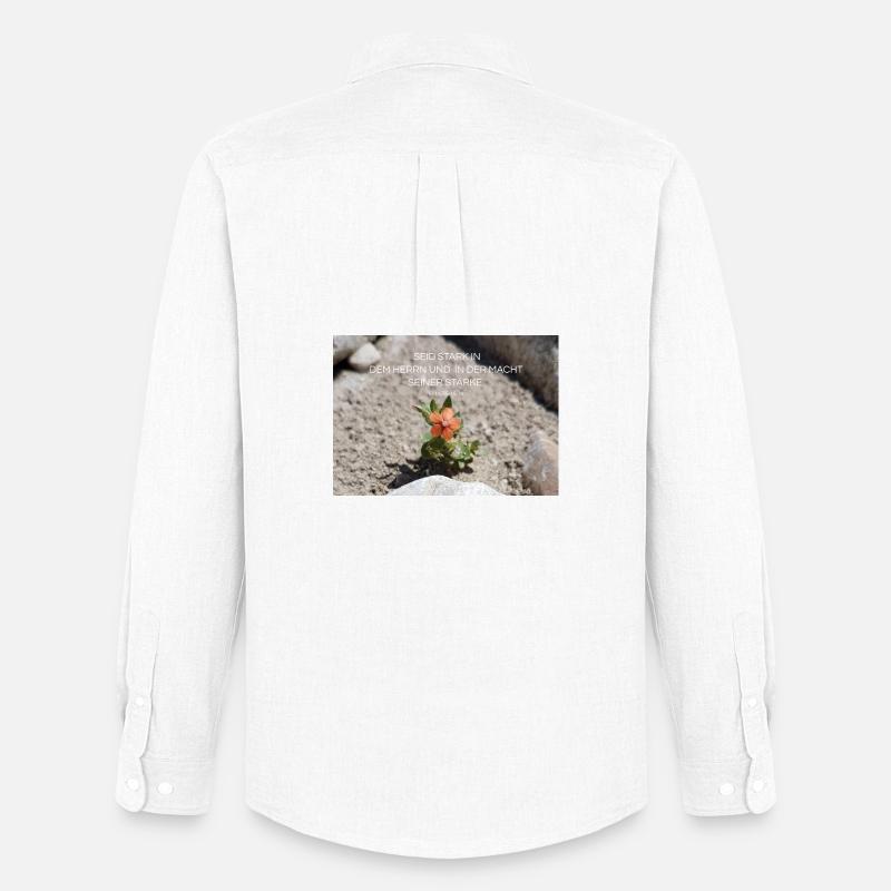 Kraft durch Glauben Blume der Stärke - Männer Oxford Hemd von Stanley/Stella - Weiß