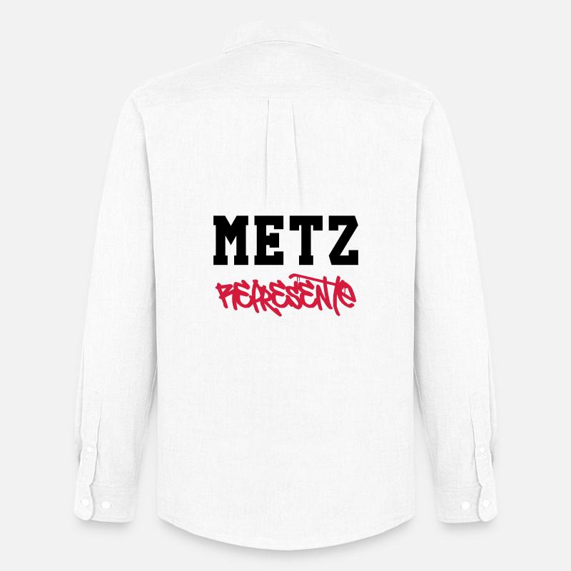 Metz Edustaa! - Oxford-paita miesten Stanley/Stella - valkoinen