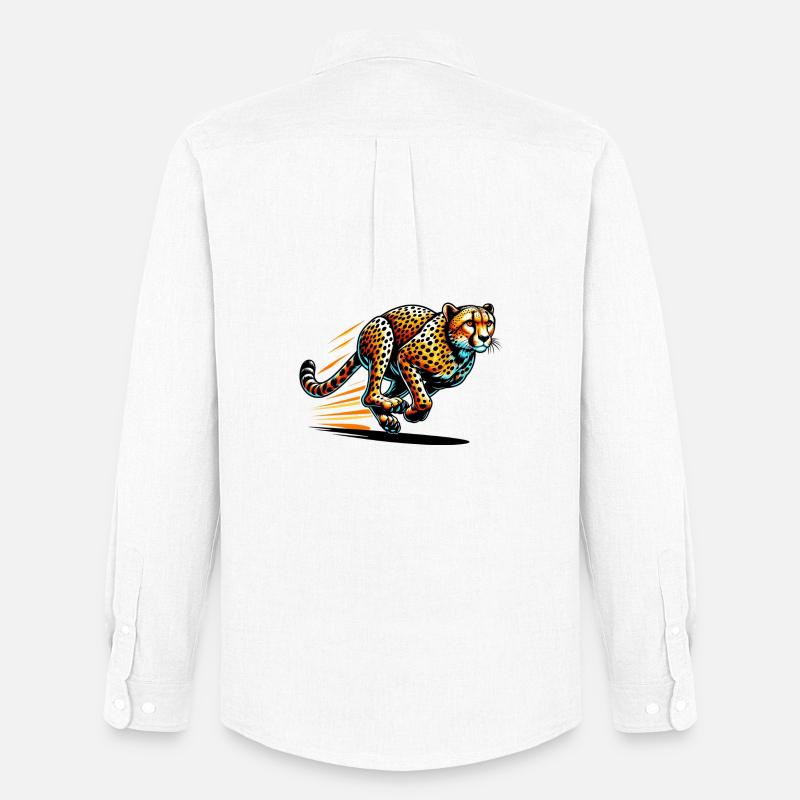 Gepard - Männer Oxford Hemd von Stanley/Stella - Weiß