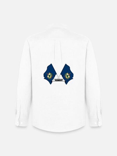 Two flags text VERMONT - Men's Oxford Shirt by Stanley/Stella - white
