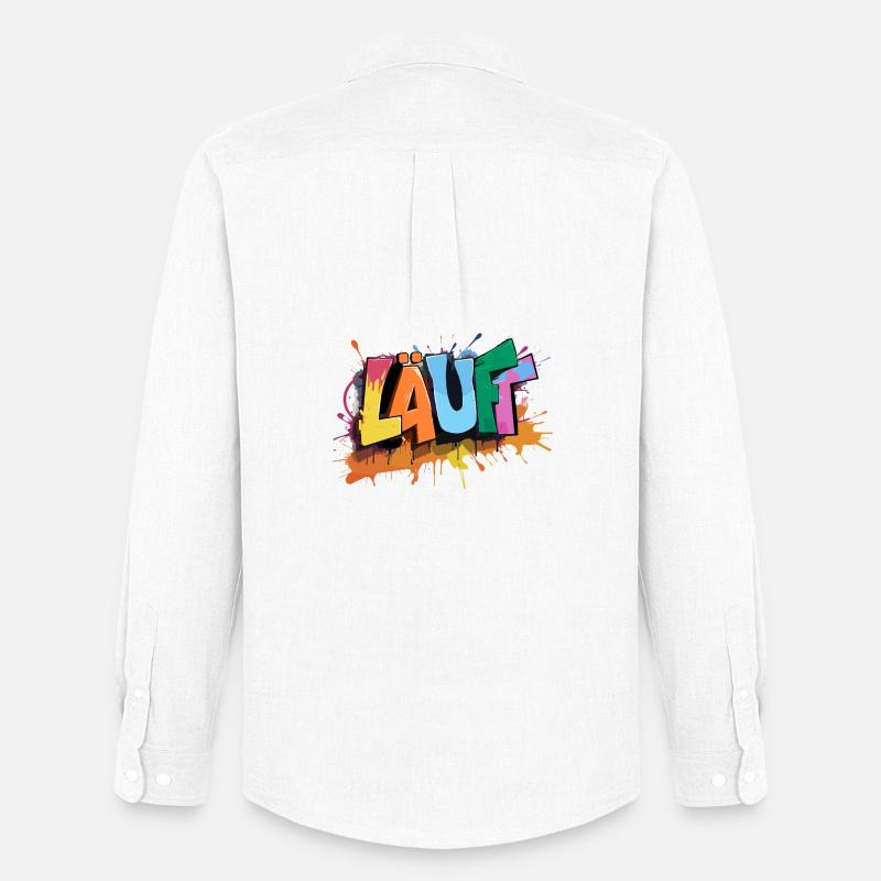 Läuft Statement Läufer Graffiti Lustige Sprüche - Männer Oxford Hemd von Stanley/Stella - Weiß