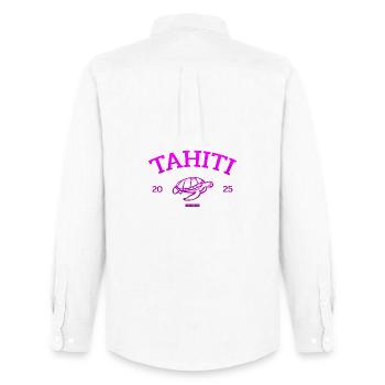 Tahiti - Tortue - Polynésie française - Schildkröte - Chemise Oxford homme Stanley/Stella - blanc - Dos - AI Model Male 185 dark (185cm)