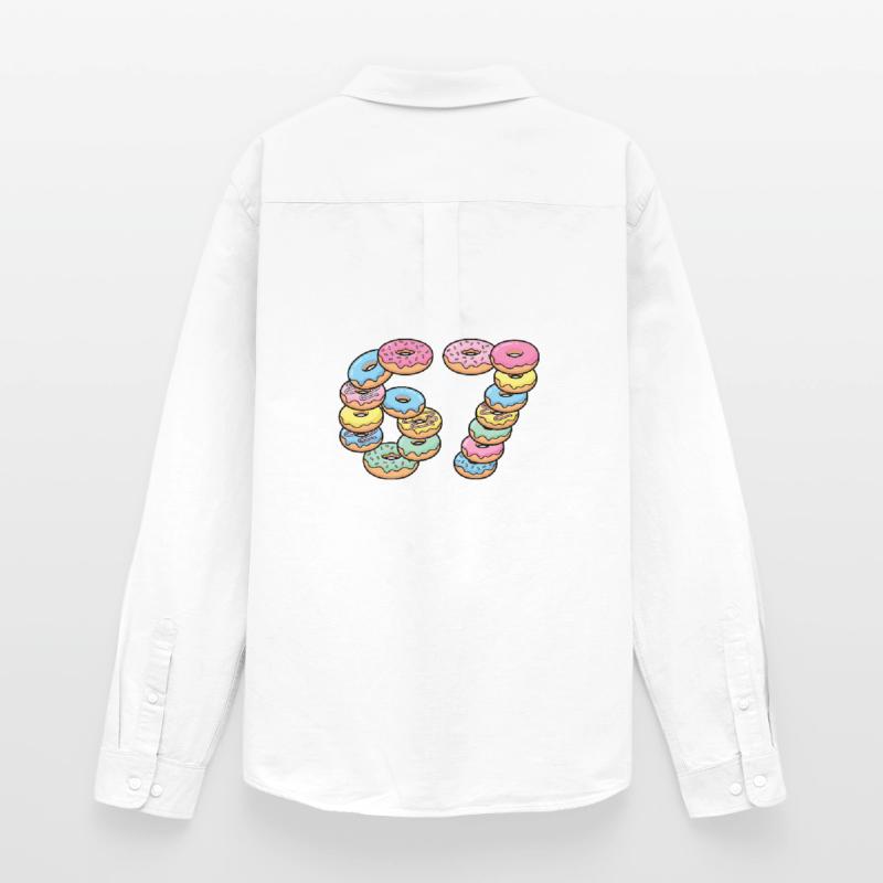 Pastel Donut Stack 67 Pattern Men's Oxford Shirt by Stanley/Stella