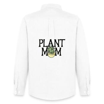 Plant Mom Bloom Pot - Männer Oxford Hemd von Stanley/Stella - Weiß - Hinten - AI Model Male 185 dark (185cm)