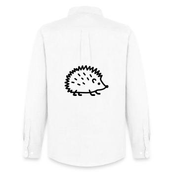Igel - Männer Oxford Hemd von Stanley/Stella - Weiß - Hinten - AI Model Male 185 dark (185cm)