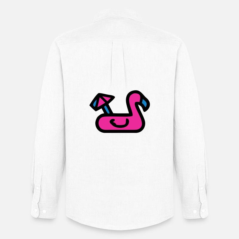Flamingo Luftmatratze Retro - Männer Oxford Hemd von Stanley/Stella - Weiß