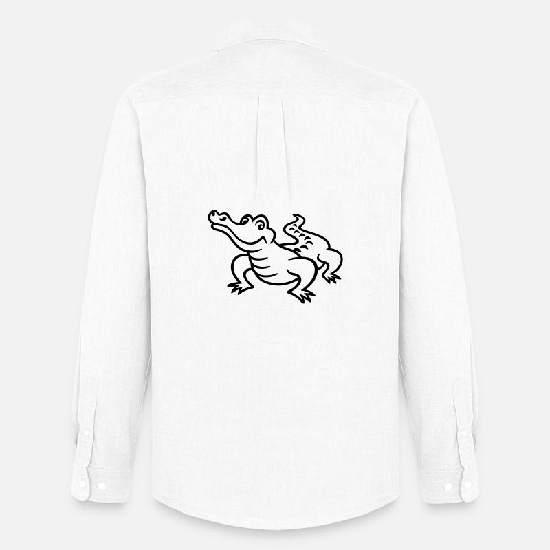 Krokodil - Männer Oxford Hemd von Stanley/Stella - Weiß