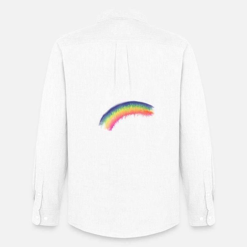 Regenbogen Pinselbogen - Männer Oxford Hemd von Stanley/Stella - Weiß