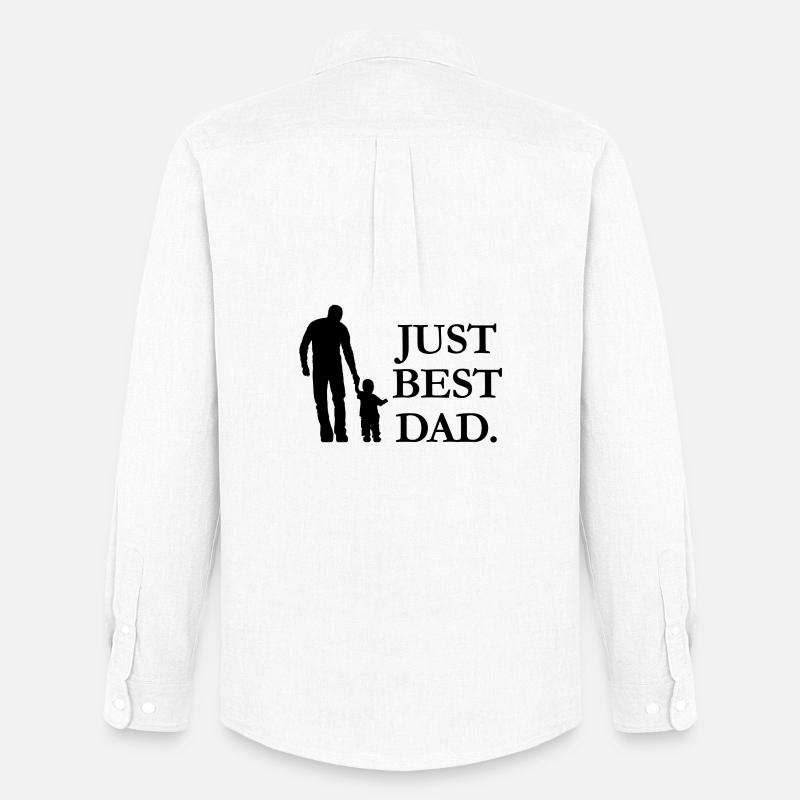Just Best Dad - Männer Oxford Hemd von Stanley/Stella - Weiß