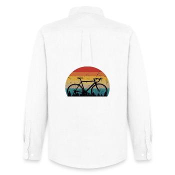 Fahrrad Retro Vintage Geschenk Rad Bike - Männer Oxford Hemd von Stanley/Stella - Weiß - Hinten - AI Model Male 185 dark (185cm)