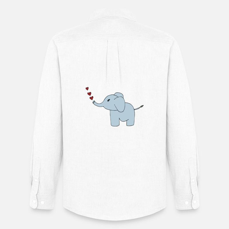 elefant herzen - Männer Oxford Hemd von Stanley/Stella - Weiß