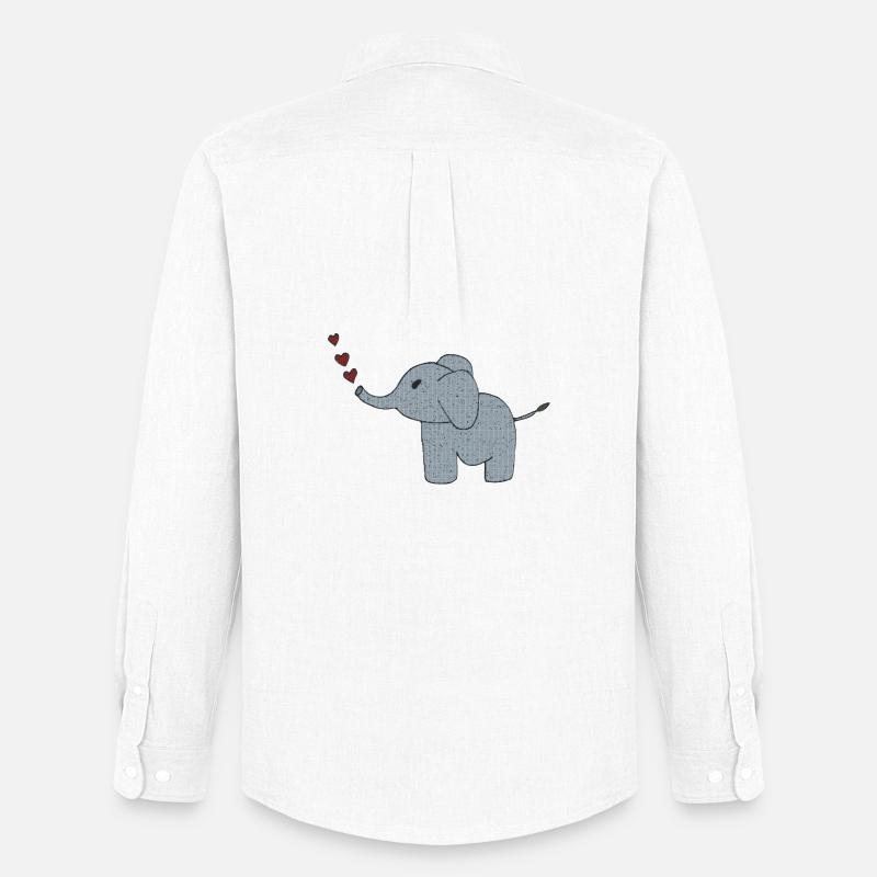 elefant gewebe mit herzen - Männer Oxford Hemd von Stanley/Stella - Weiß