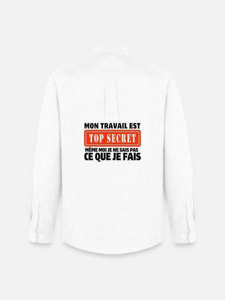 travail, travail humour, humour de travail - Chemise Oxford homme Stanley/Stella - blanc