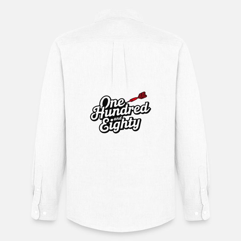Darts Einhundertachtzig - Männer Oxford Hemd von Stanley/Stella - Weiß
